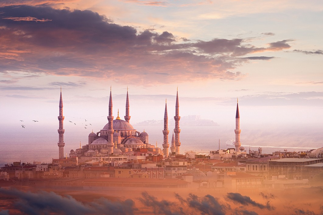 Vista de la mesquita blava o del soldà Ahmed, a Istanbul