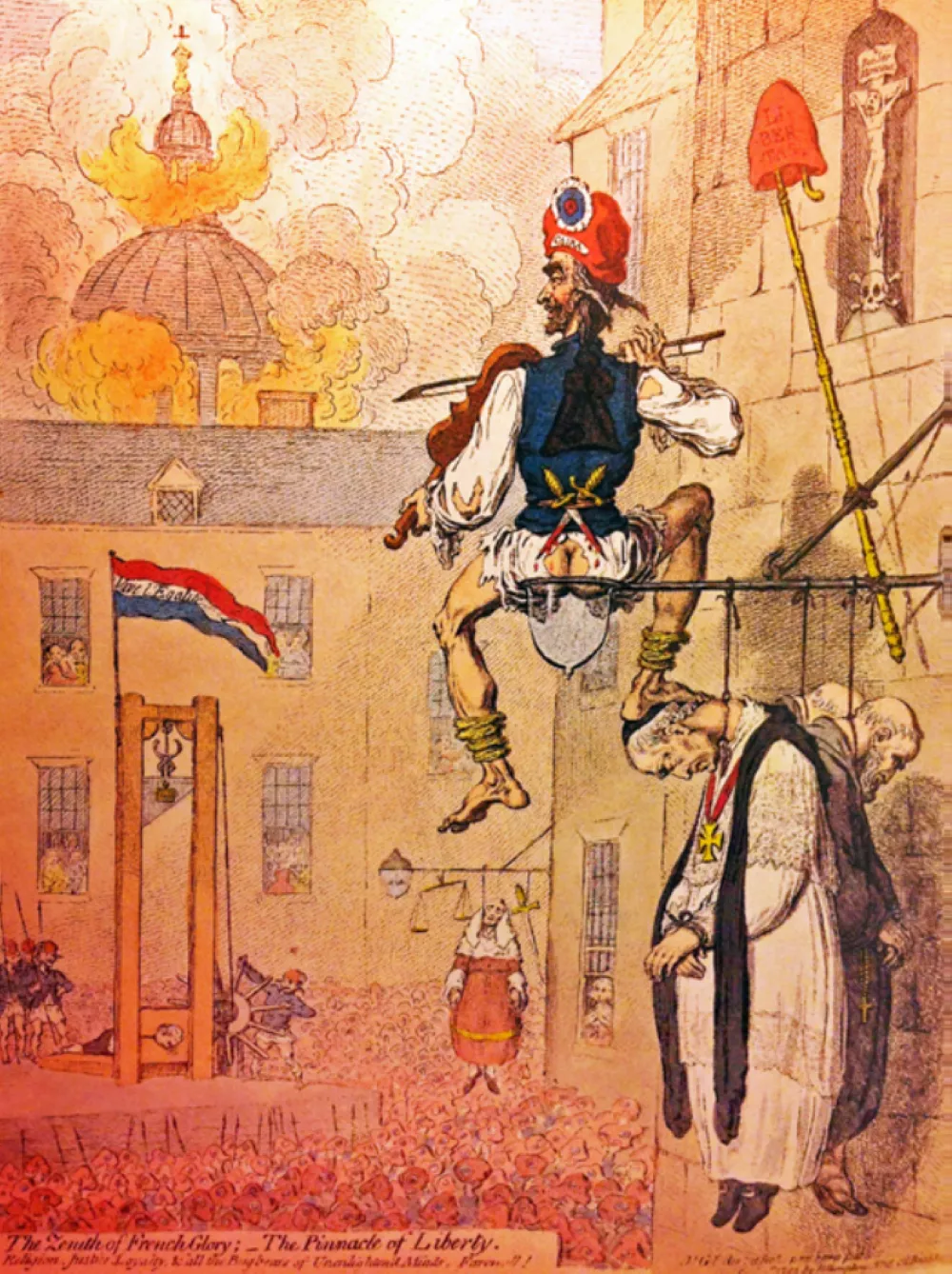 Gravat que retrata l’execució del rei Lluís XVI, el 21 de gener del 1793. James Gillray