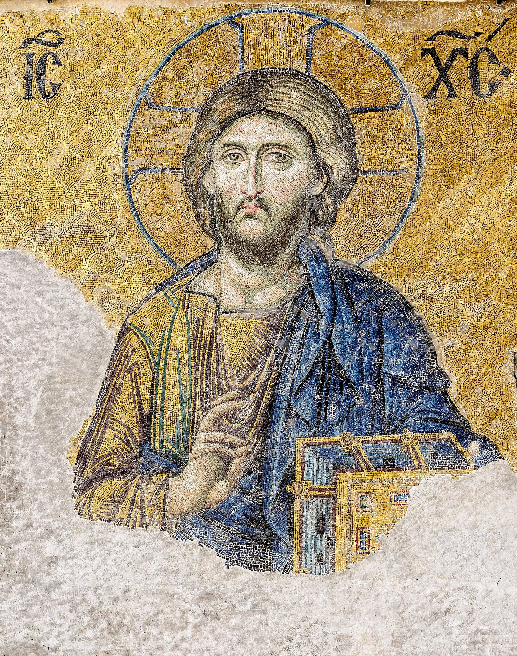 Mosaic amb una representació de Jesús de Natzaret a l'antiga església de Santa Sofia (Istanbul)