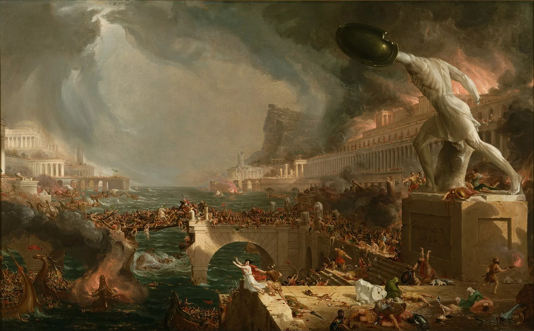 Pintura de Thomas Cole que il·lustra la destrucció de l'imperi