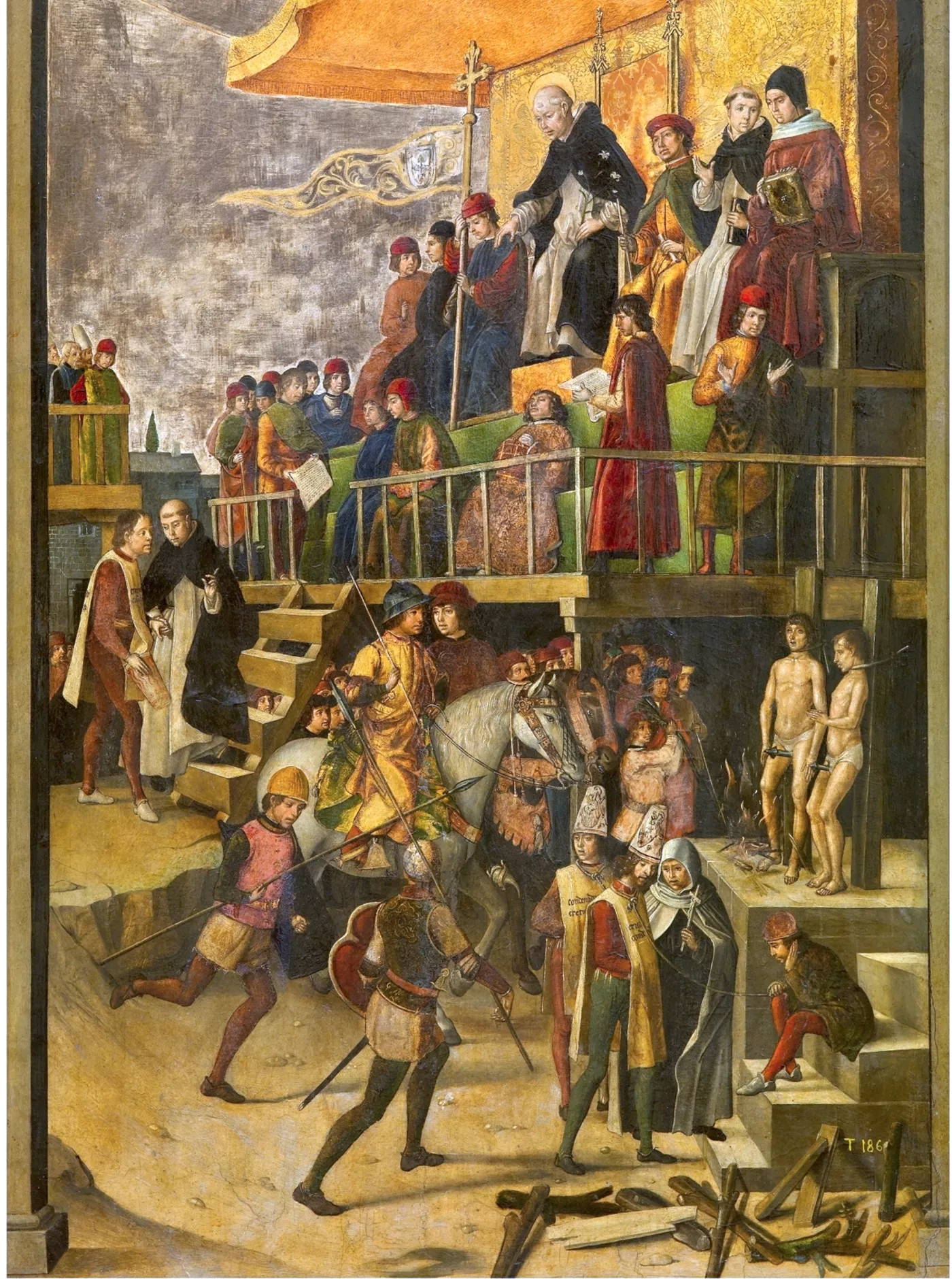 En aquest quadre de Pedro Berruguete es mostra com era un acte de fe del Tribunal de la Inquisició