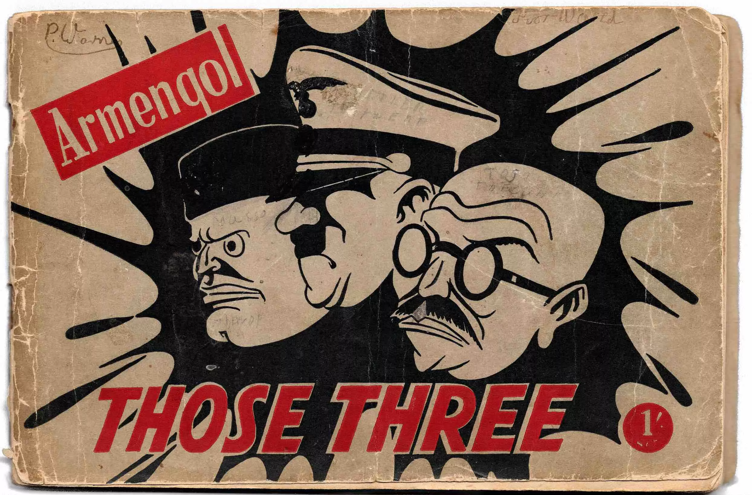 'Those Three!' ('Aquests Tres'), caricatura antifeixista d'Armengol. Hi apareixen representats Mussolini, Hitler i Hideki Tojo, general de l'exèrcit imperial japonès