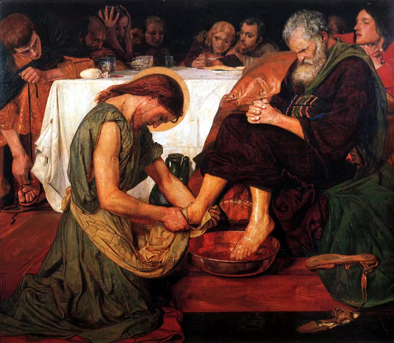 Ford Madox Brown: 'Jesús rentant els peus a Pere'