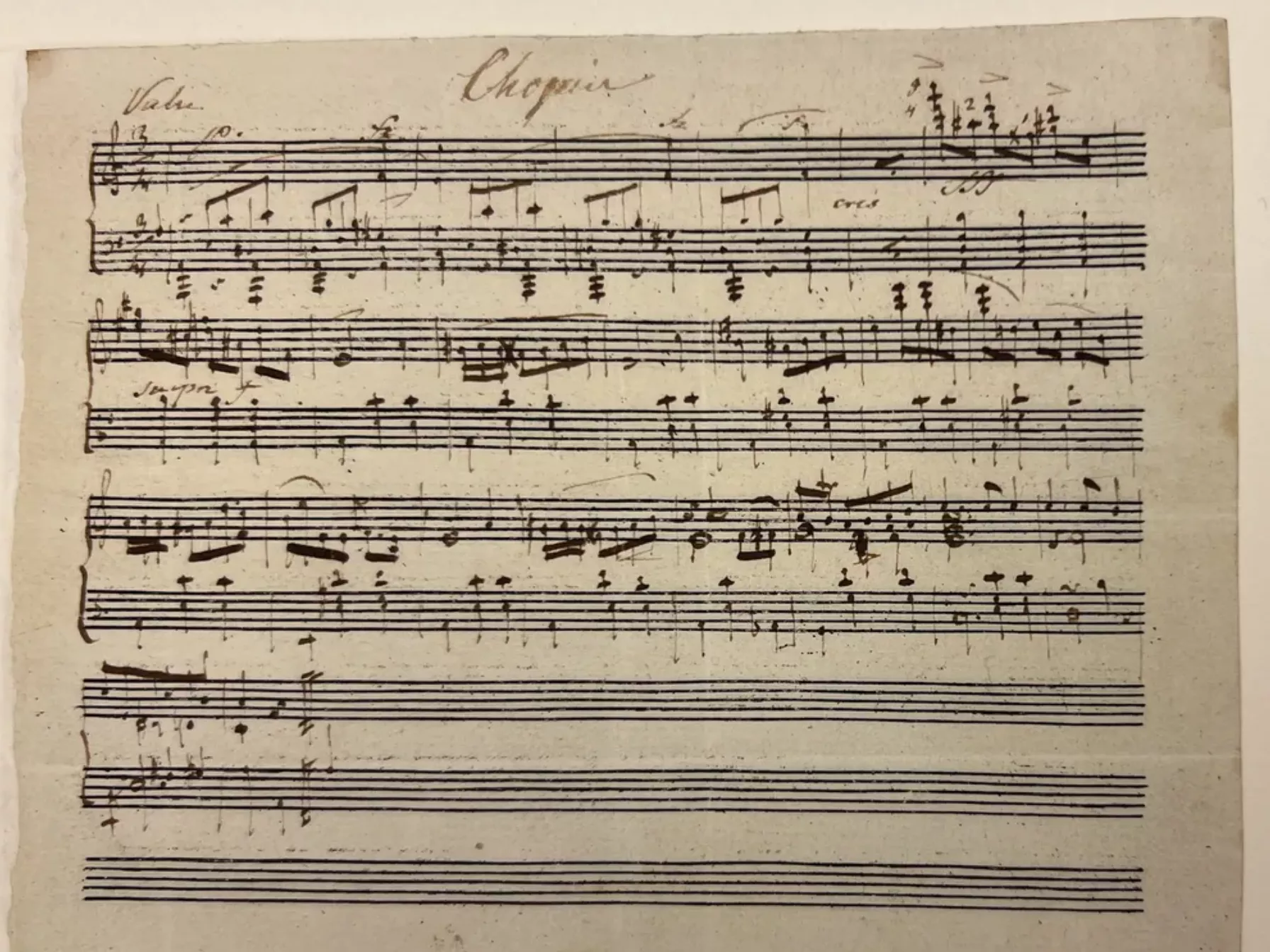 Partitura del vals de Chopin trobat al Museu Morgan de Nova York