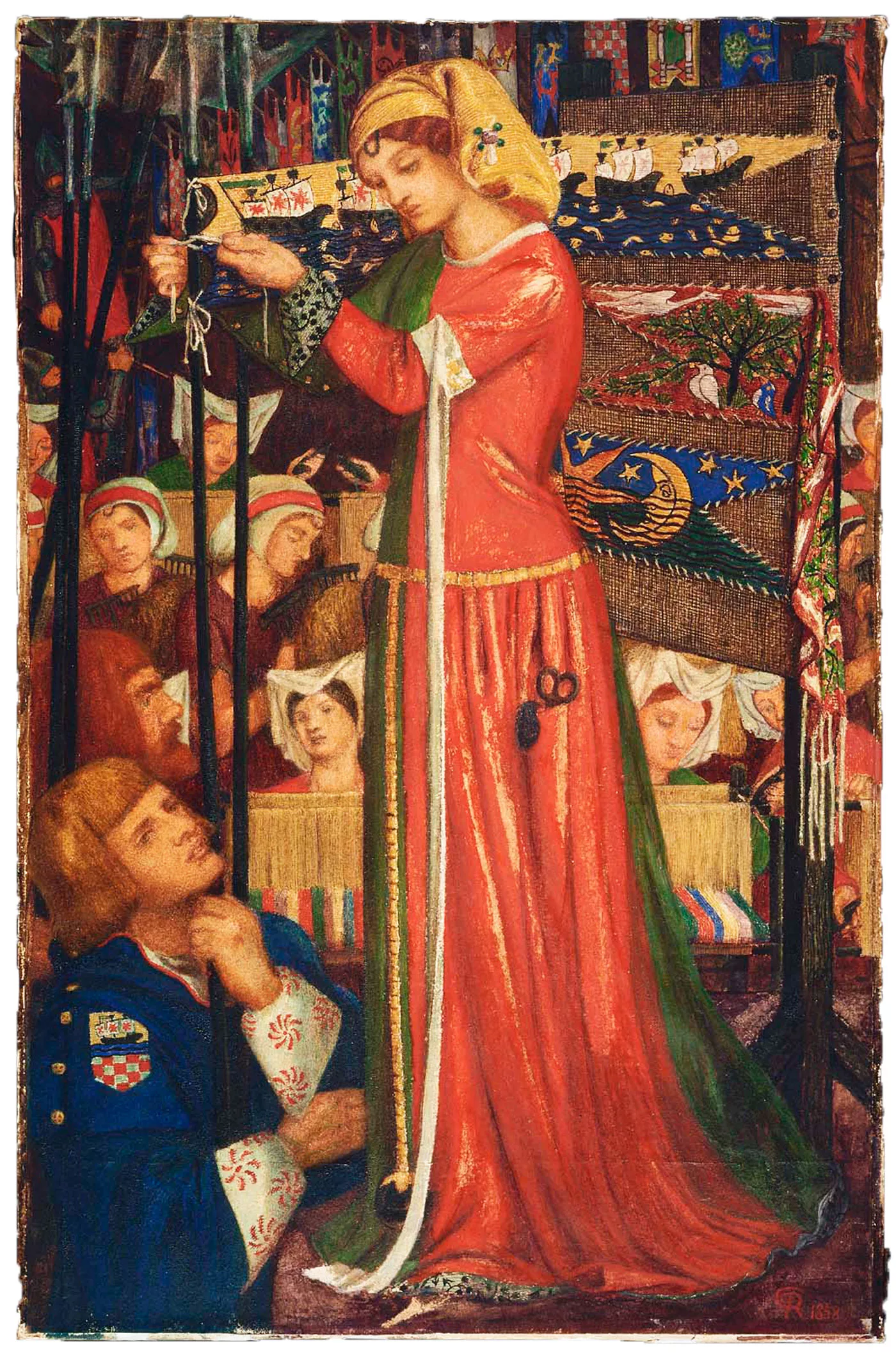 Les banderes medievals, com es pot veure en l’obra 'Abans de la batalla', de Dante Gabriel Rossetti, encara estaven més lligades a una família noble que a un territori