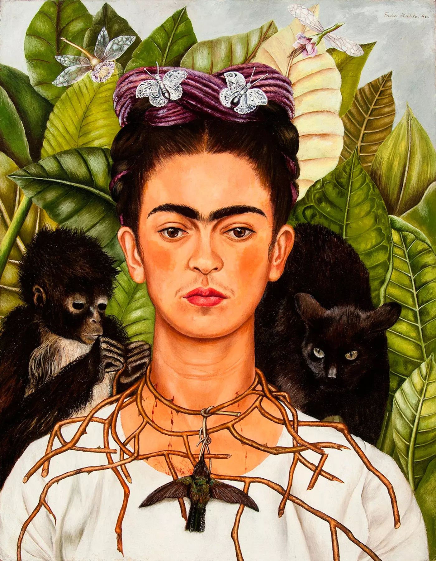 'Autoretrat amb collar d’espines i colibrí', de Frida Kahlo