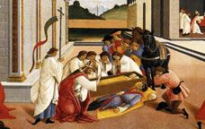 'Els tres miracles de Sant Zenobi', un dels patrons de Florència, obra de Botticelli.