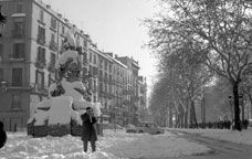 La Rambla de Barcelona durant la nevada del 1962 -   