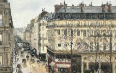 Detall de l'obra de Pissarro 'Rue Saint-Honoré a la tarda. Efecte pluja' -  Museu Thyssen