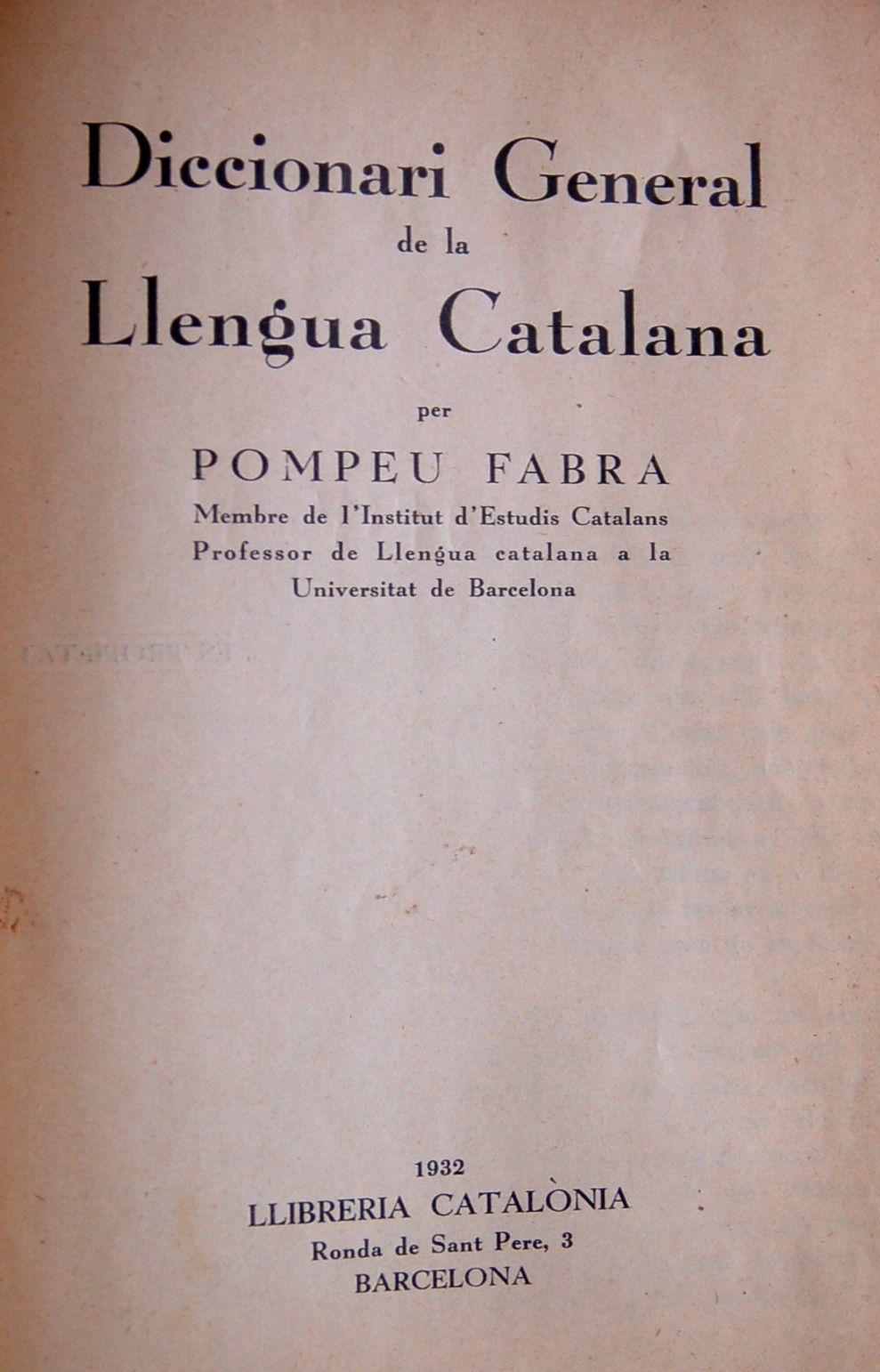 Pompeu Fabra I El Seu 'Diccionari', En Quatre Punts