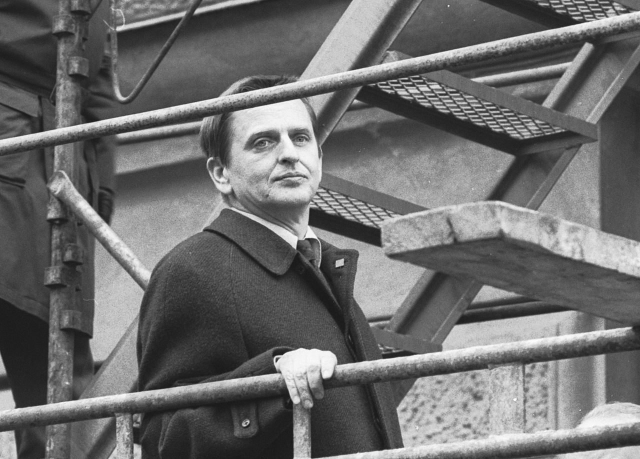 Olof Palme a Estocolm en una imatge d'inicis dels anys 70